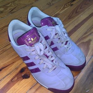 Purple Adidas sneakers